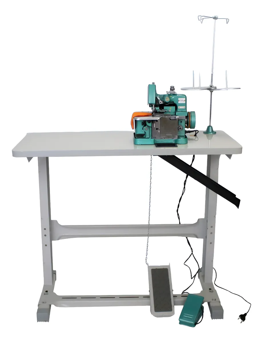 Máquina Overlock semi-industrial completa (máquina, motor e mesa)